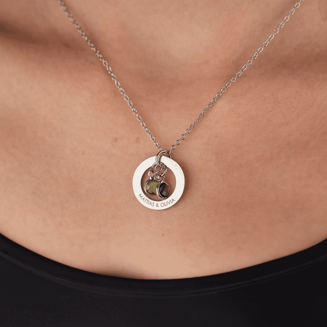 Necklace: Circle Birthstone