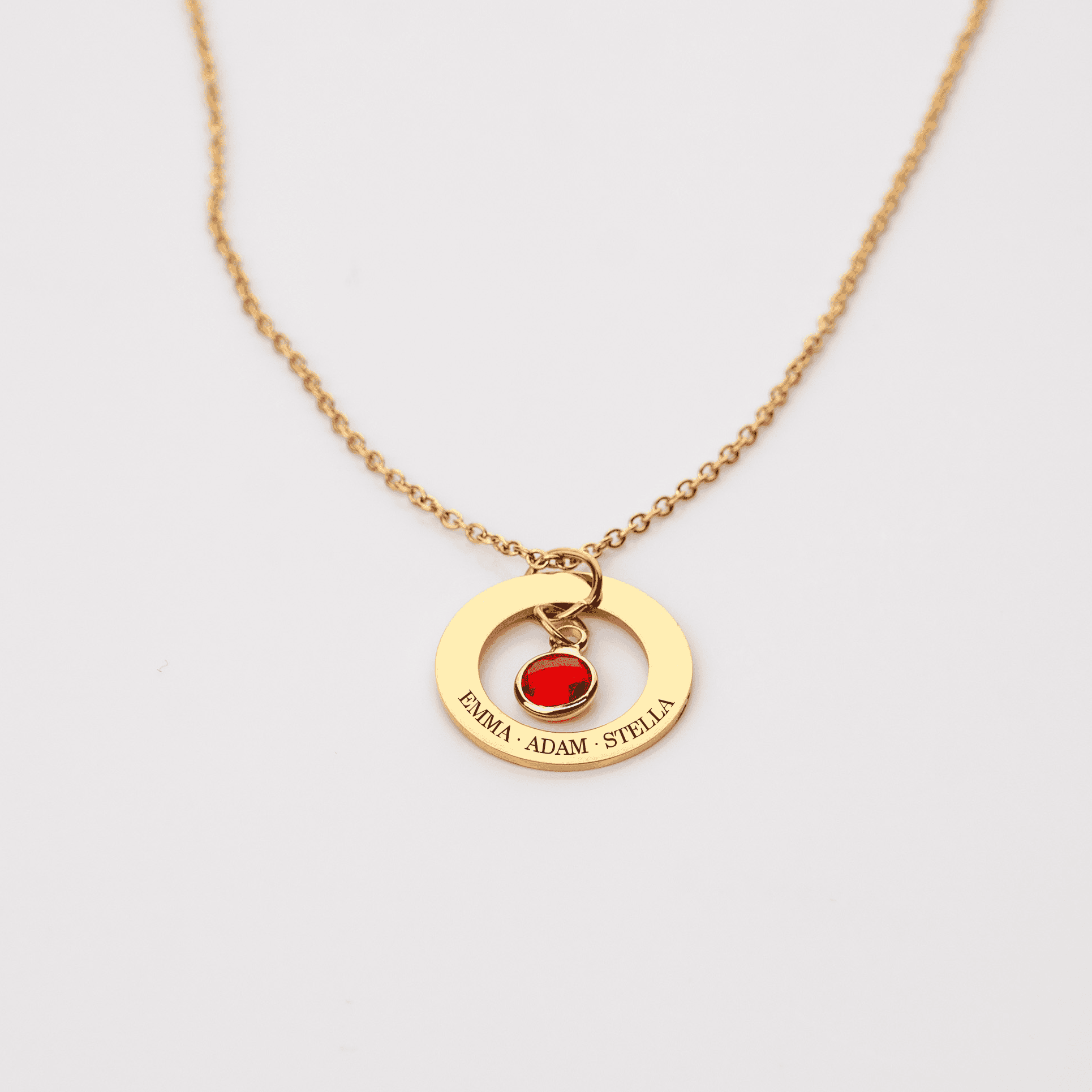 Necklace: Circle Birthstone
