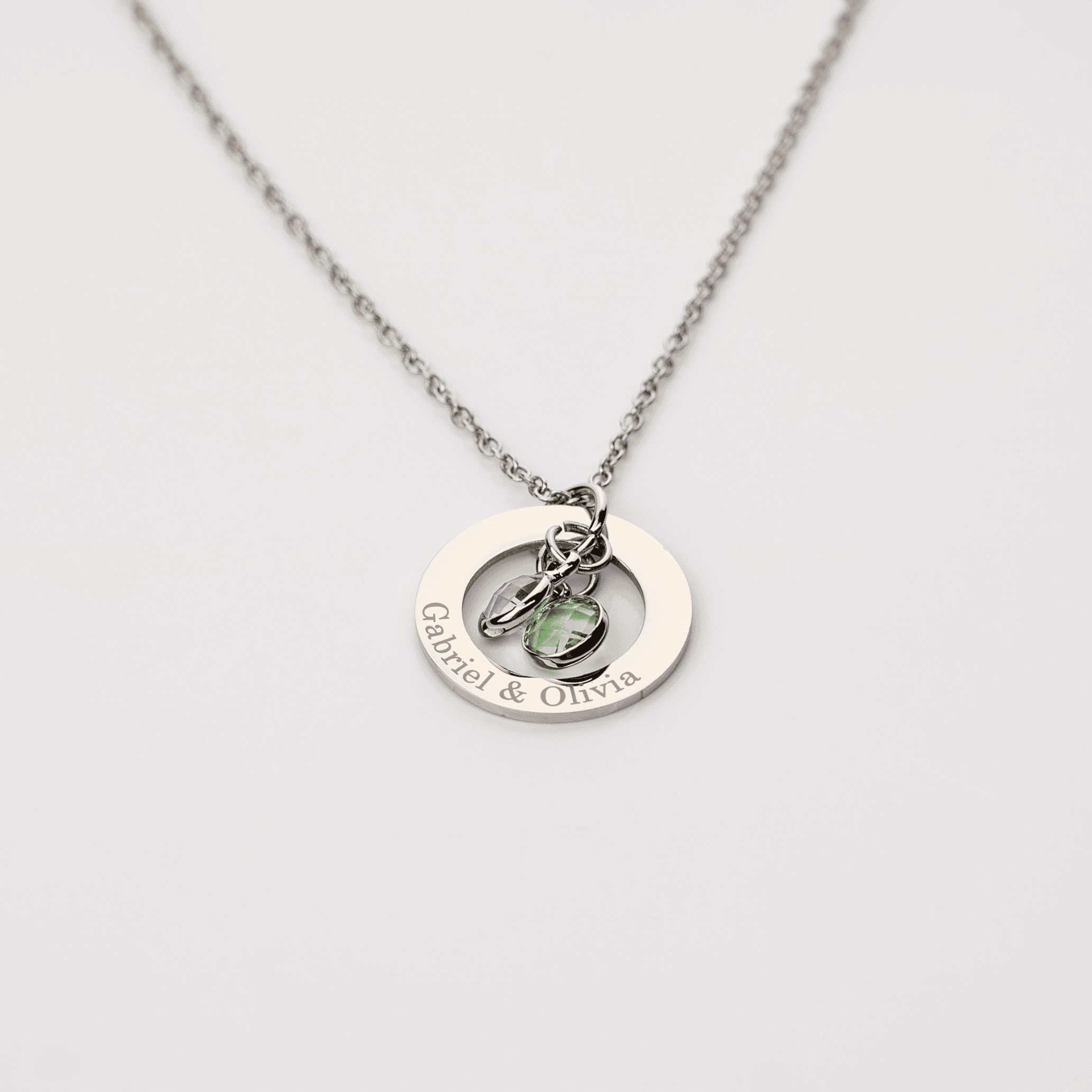 Necklace: Circle Birthstone