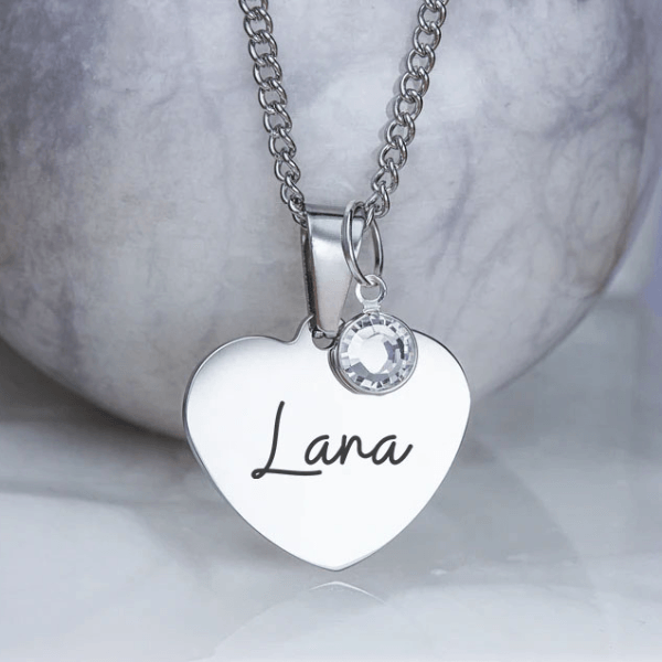 Necklace: Heart Birthstone