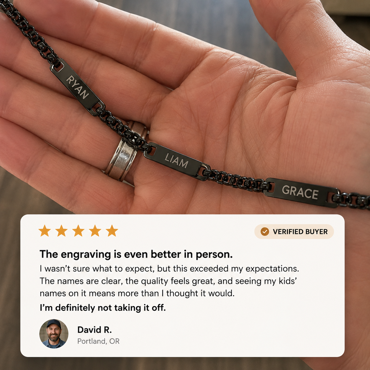 Men's Name Plate Chain Necklace