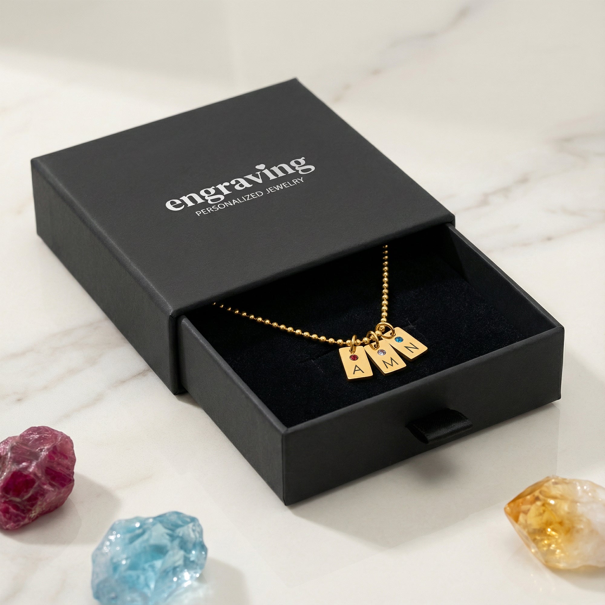 Nyaklánc: Birthstone Tag