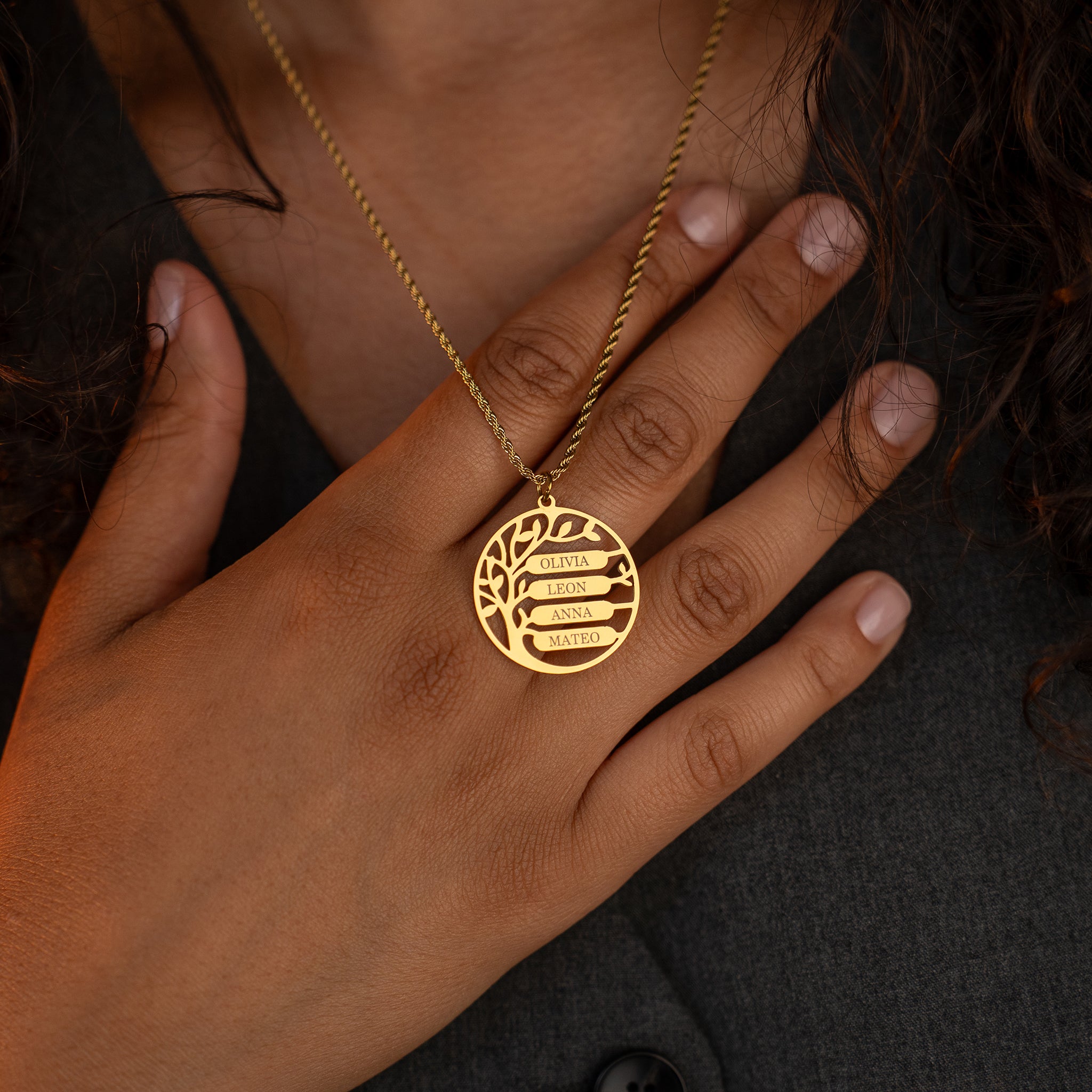 Family Tree Name Necklace